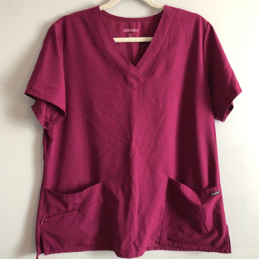 Jockey Scrub Top XL Burgundy